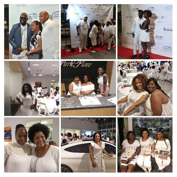 3rd Annual All-White NFL Kick-off Party at Park Avenue Motors in Arlington collage
