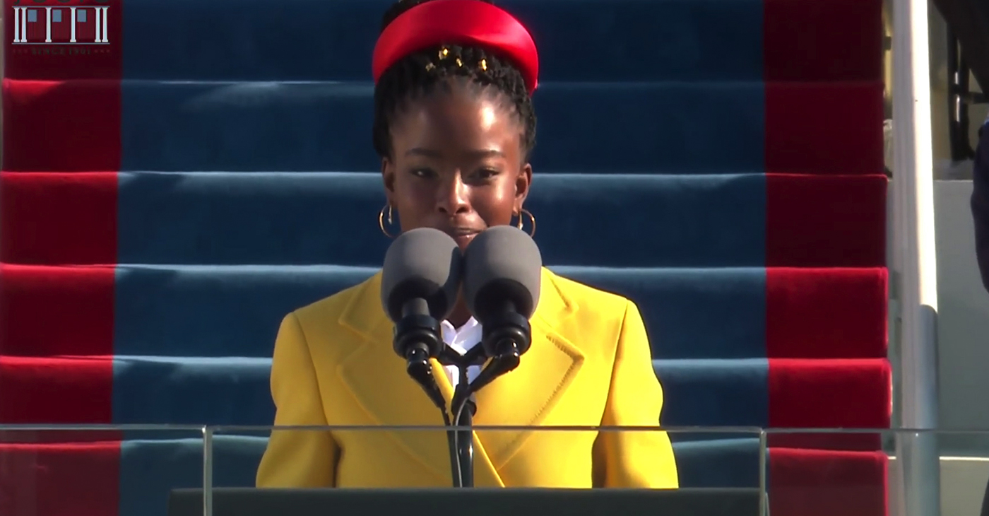 African American Poet Laureate Amanda Gorman Performs at Inauguration