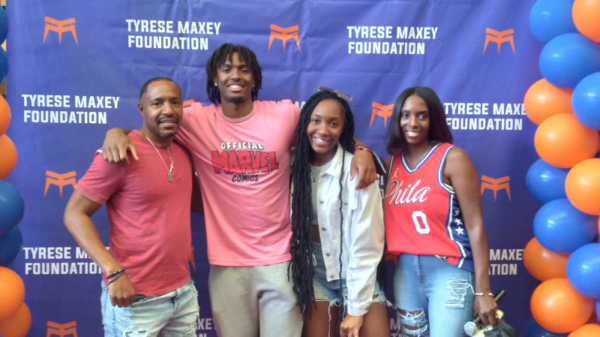 The Maxey Family at the Maxey Foundation Marvel Family Movie Night