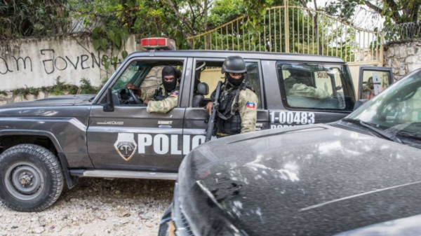 Police Stand Guard