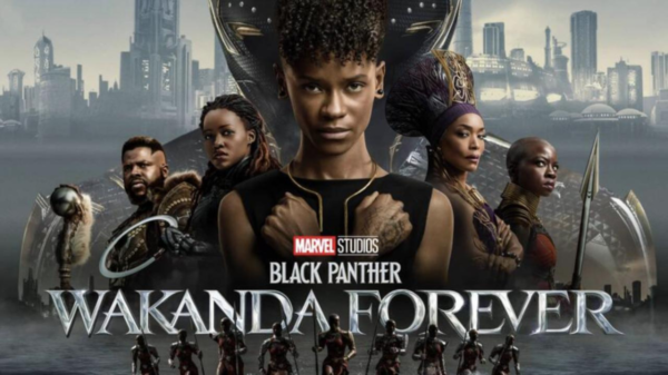 heatrical release poster of Black Panther Wakanda Forever