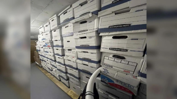 Boxes of classified documents