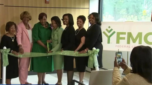 Members at a ribbon cutting