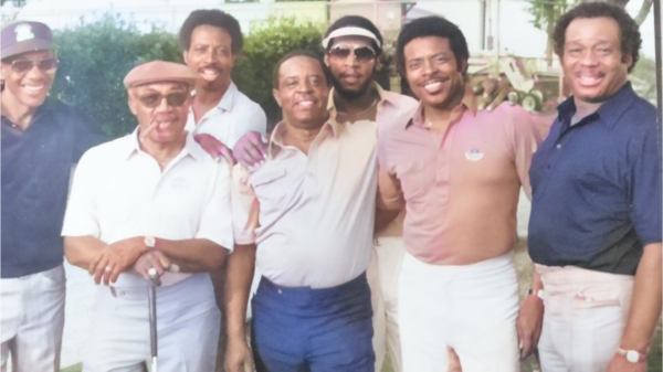 JW White, Charlie Sifford, Lewis Matthew, Lee Elder, Deermeat Mims, Leonard Jones, Pete Brown