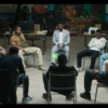 A men’s group therapy session from a screenshot in an episode of “The Chi.”