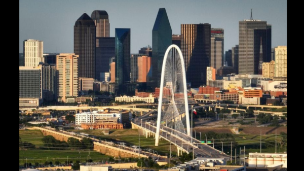 An aerial view of downtown Dallas