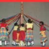 Students plaiting maypole