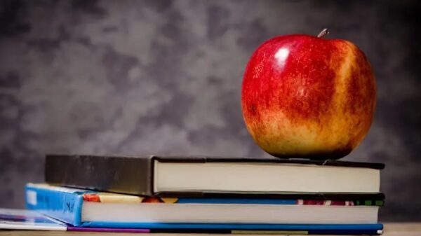 Apple on book